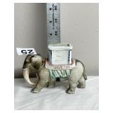 CERAMIC ELEPHANT FIGURINE, HOWDAH PLANTER,
