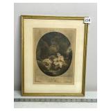 RHIVTHA & NEWMAN MEZZOTINT PRINT, LA BONNE MERE,
