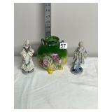 VICTORIA AUSTRIA PORCELAIN TRIPOD VASE, FLORAL
