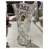 WATERFORD CRYSTAL VASE, DIAMOND CUT PATTERN,