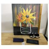 SUNFLOWER OIL PAINTING ON CANVAS, INCLUDES TWO