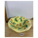 GAIL PITTMAN POTTERY BOWL, YELLOW GLAZE,