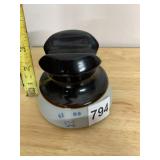 CERAMIC ELECTRICAL INSULATOR, TWO-TONE BROWN AND