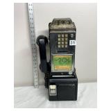 GTE PAYPHONE, WALL-MOUNTED, BLACK HOUSING, CHROME