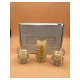 ELEMENTS CRYSTAL VOTIVE CANDLE HOLDERS, CZECH