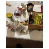 ASSORTED HARDWARE AND FASTENERS, INCLUDES GLASS