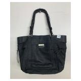 GHURKA LEATHER TOTE, BLACK PEBBLED LEATHER,