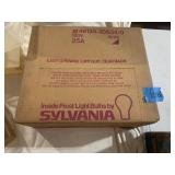 SYLVANIA INSIDE FROST LIGHT BULBS, 25 WATT, 120V,