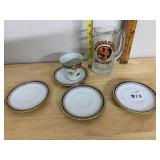WINTERLING BAVARIA PORCELAIN SAUCERS, GOLD GILT
