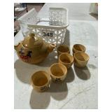 CERAMIC TEA SET, INCLUDES TEAPOT W/ LID, SMALL