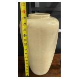 CERAMIC VASE, CREAM GLAZE, CRACKLE FINISH,