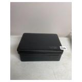 CHANEL FOR MEN, BLACK FAUX LEATHER ZIPPERED