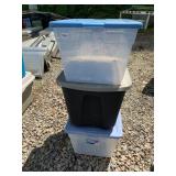 ASSORTED PLASTIC STORAGE TOTES, INCLUDES