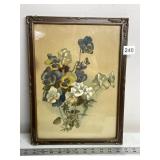 WATERCOLOR  FLORAL STILL LIFE, PANSY
