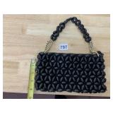 PAYNE TAYLOR BEADED CLUTCH, BLACK FLORAL