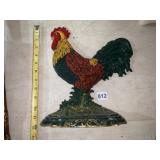 CAST IRON ROOSTER WALL HANGING, HAND PAINTED
