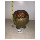 CERAMIC BUDDHA FIGURINE, TURQUOISE CRACKLE GLAZE,
