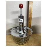 CHROME PLATED SYRUP DISPENSER, DIAMOND PATTERN