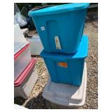 ASSORTED PLASTIC STORAGE TOTES, INCLUDES