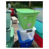 ASSORTED PLASTIC STORAGE TOTES, INCLUDES 18