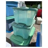 ASSORTED PLASTIC STORAGE TOTES, INCLUDES