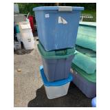 ASSORTED PLASTIC STORAGE TOTES, INCLUDES