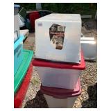 ASSORTED PLASTIC STORAGE TOTES, INCLUDES THE