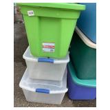 ASSORTED PLASTIC STORAGE TOTES, INCLUDES 18
