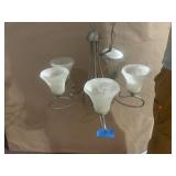 CHANDELIER, BRUSHED NICKEL FINISH, FIVE-LIGHT,