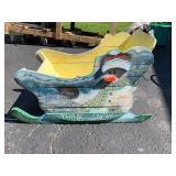 WOODEN DECORATIVE SLEIGH, HAND-PAINTED SNOWMAN