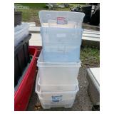 ASSORTED STERILITE PLASTIC STORAGE TOTES, CLEAR