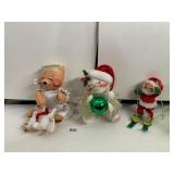 ANNALEE CHRISTMAS FELT FIGURES, INCLUDES ANGEL
