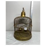BRASS BIRD CAGE, DOME TOP, HANGING LOOP, PERCHES,