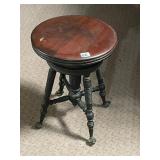 HOLTZMAN & SONS STOOL, ADJUSTABLE HEIGHT, WOOD