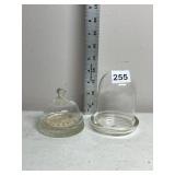 GLASS CLOCHE SET, INCLUDES LACE INSERT, DOME