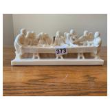 RESIN LAST SUPPER FIGURINE, WHITE FINISH,