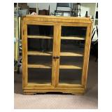 ART DECO STYLE BOOKCASE, LIGHT WOOD FINISH, DUAL