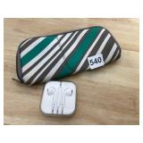 APPLE EARPODS, WIRED, IN PROTECTIVE CASE, STRIPED
