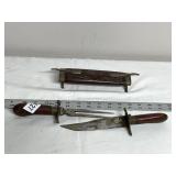 CARVING SET, INCLUDES KNIFE AND FORK, WOOD