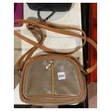 VALENTINA GENUINE LEATHER CROSSBODY BAG, TAUPE