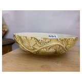 CERAMIC SERVING BOWL, EMBOSSED GRAPE VINE MOTIF,