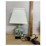 TABLE LAMP, PORCELAIN RECTANGULAR BASE, FLORAL