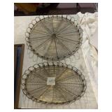BRASS WIRE BASKETS, OVAL AND ROUND, OPENWORK