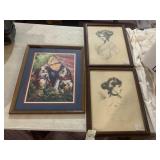 ASSORTED FRAMED ART PRINTS, INCLUDES PORTRAIT