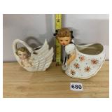 CERAMIC FIGURAL PLANTERS, INCLUDES SWAN W/