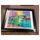 J. FICOT, HARBOR SCENE, COLORFUL IMPRESSIONIST