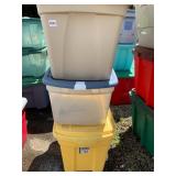 ASSORTED PLASTIC STORAGE TOTES, INCLUDES VARIOUS