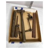 ASSORTED TOOLS, INCLUDES BALL PEEN HAMMER, CLAMP,