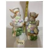 KALDUN & BOGLE CERAMIC BUNNY FIGURINES, CHEF