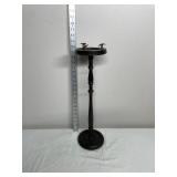WOODEN PEDESTAL STOOL, TURNED COLUMN, CIRCULAR